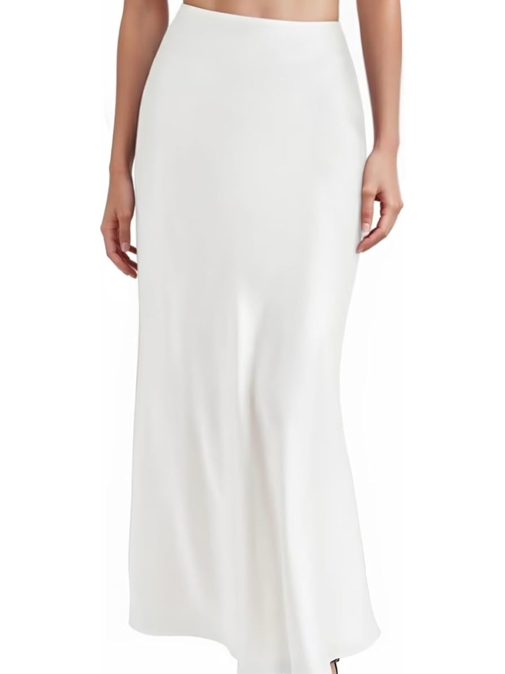White satin slip skirt